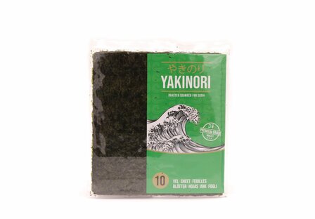 Nori zeewier gedroogd voor sushi 10vel 28gr
