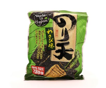 Noriten Wasabi / Pikante tempuracrackers met nori en wasabi 280gr Maruka